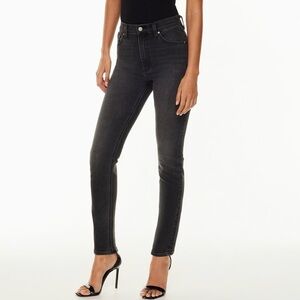 Denim Forum The '80s Bardot Hi-rise Slim Jean Size 25 Black Liquorice